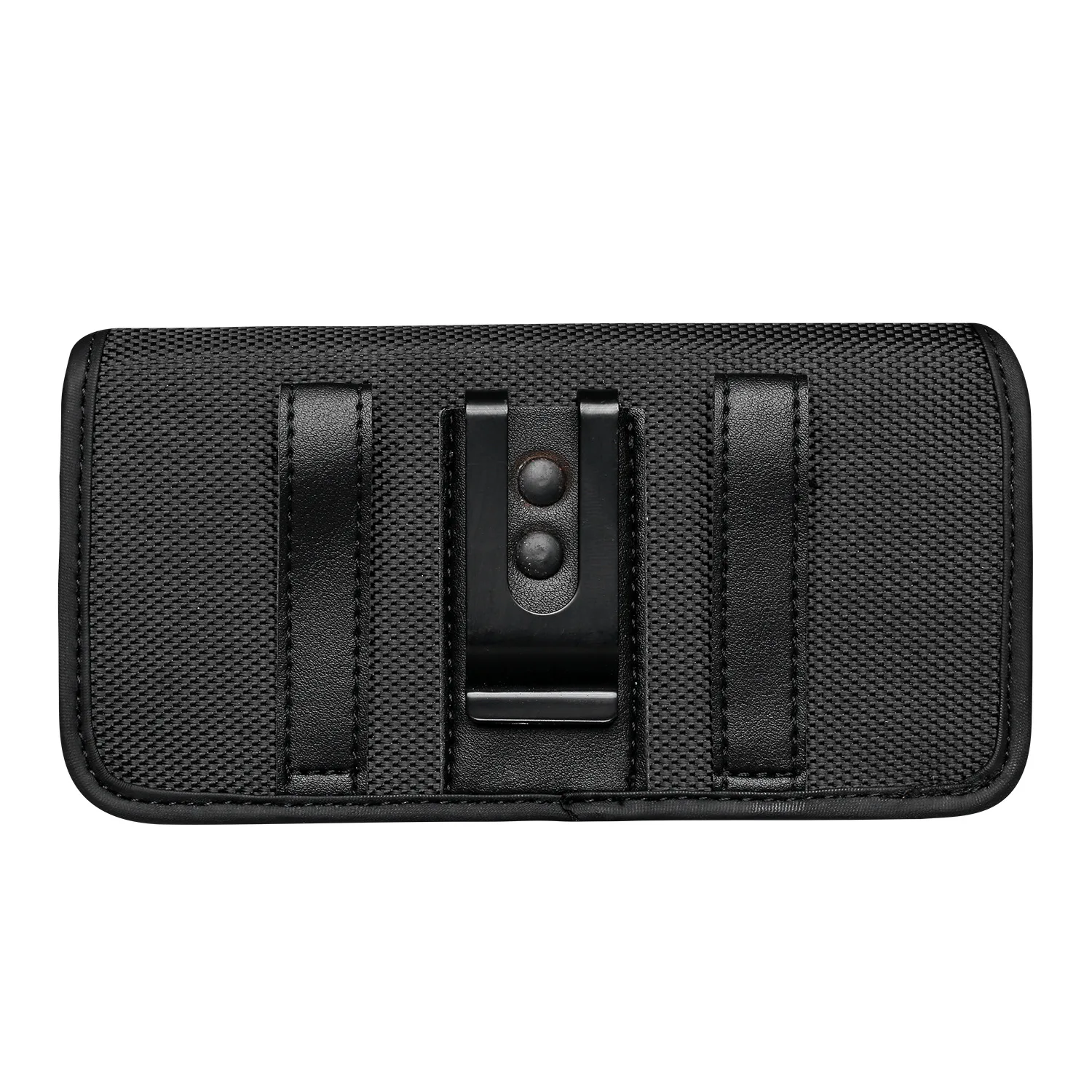 Sleek Oxford Cloth Waist Bag with Clip and Leather Accents