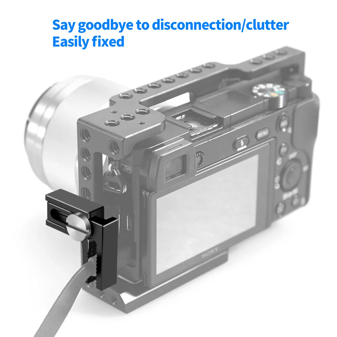 HDMI-Compatible Cable Clamp for Sony A72 A73 Cage Rig Plate Adjustable Wire Clip