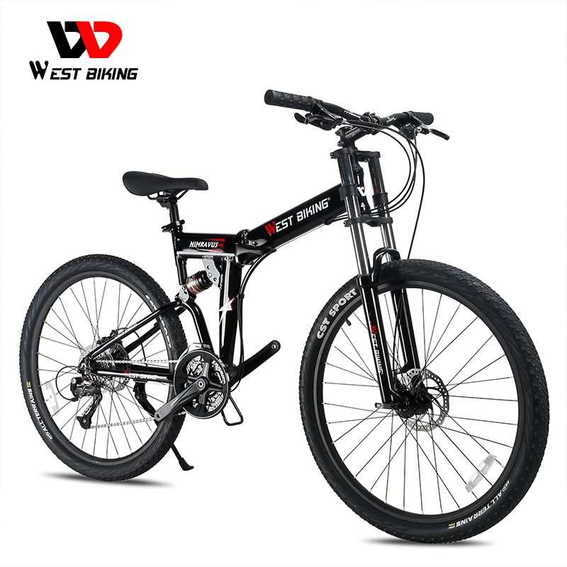 WEST BIKING-VTT Pliable avec Double Absorption des Chocs pour Homme, Freins  à Disque Mécaniques, 27 Vitesses, 27,5 Pouces