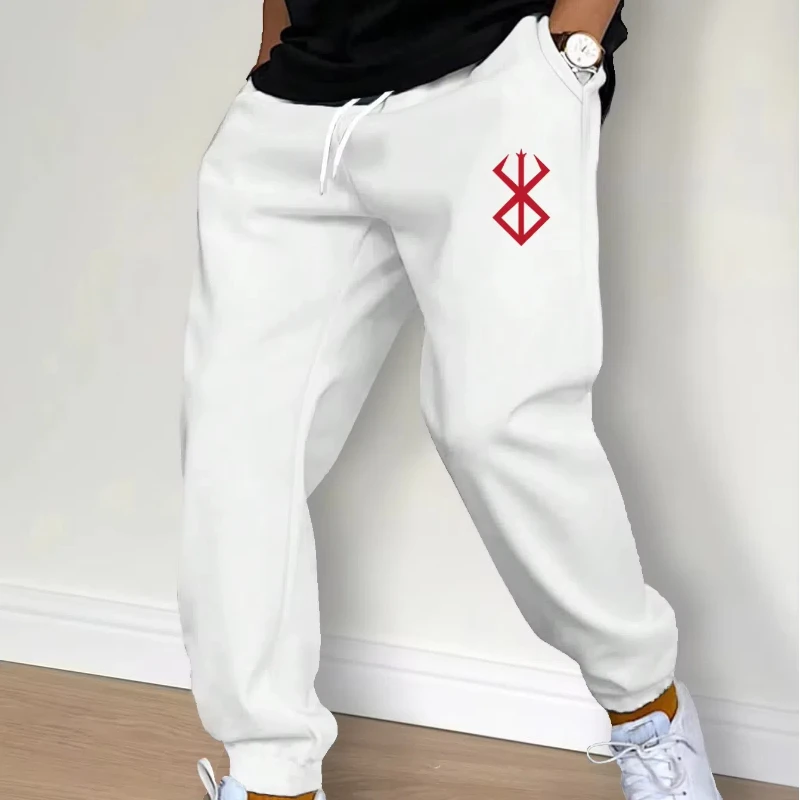 New Men's Casual Printed Pants Fashion Drawstring Casual Pants Joggers Workout Running Gym Fitness Sports Trousers Streetwear 4