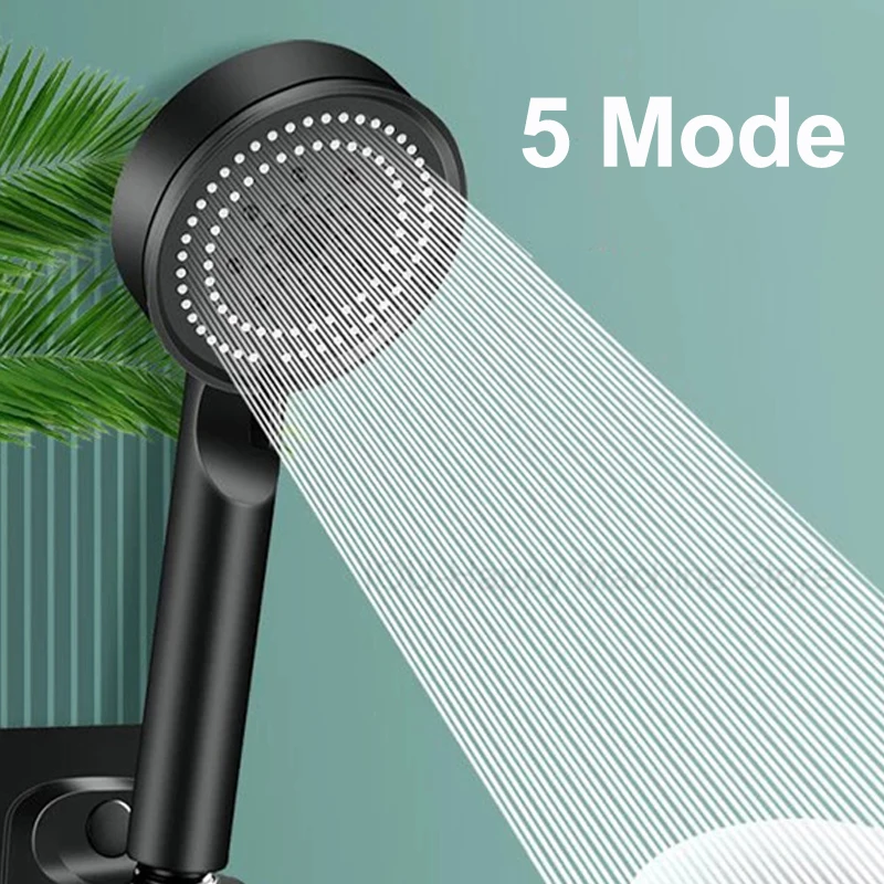 5 Modes Shower Head Adjustable High Pressure Water Saving Water Massage Bathroom Accessories shower head