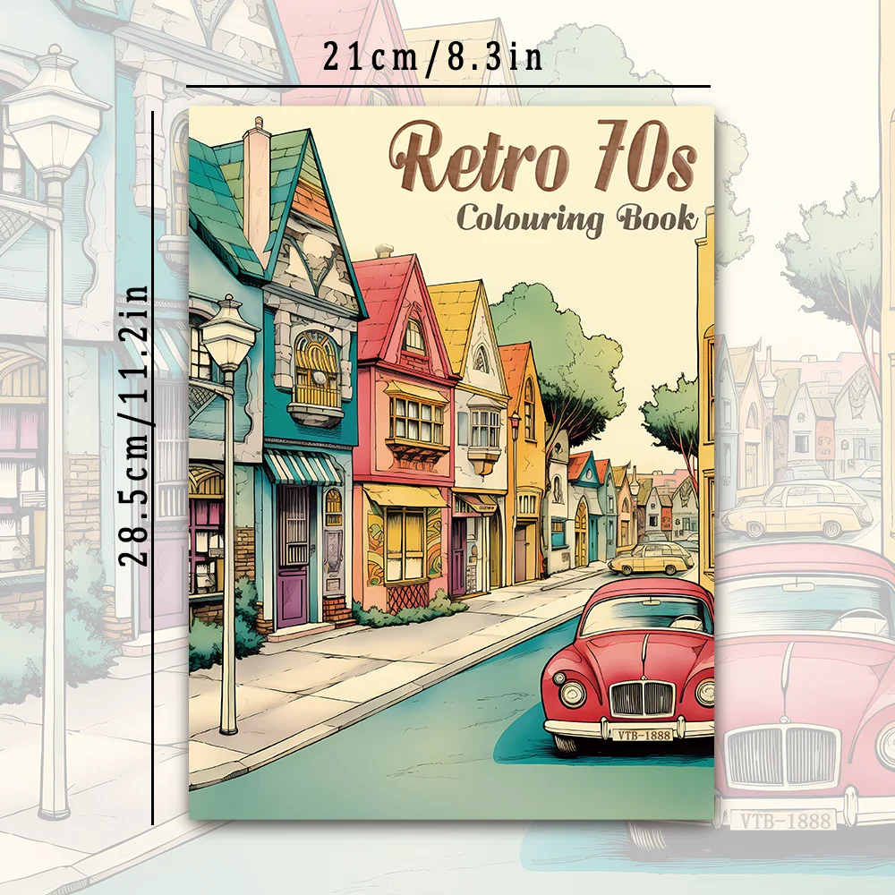1pc, Retro coloring book, Teenagers coloring book, 30 different patterns, 100gsm thick paper, stress relief, birthday gift 2