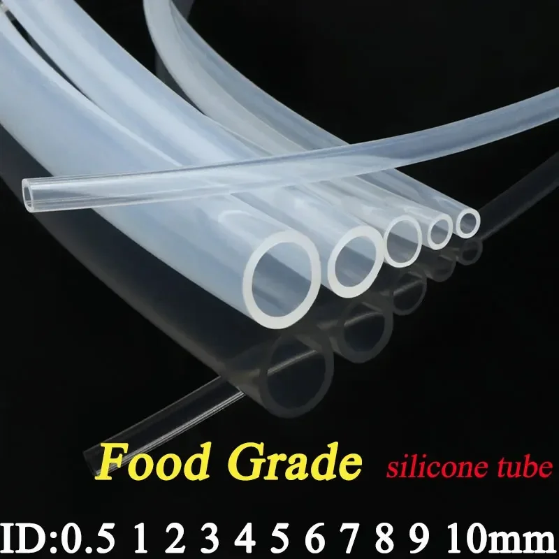 Food Grade Clear Transparent Silicone Rubber Hose 1 Meter ID 0.51 2 3 4 5 6 7 8 9 10 mm O.D Flexible Nontoxic Silicone Tube silicone tube rubber hose rubber tube rubber tubing