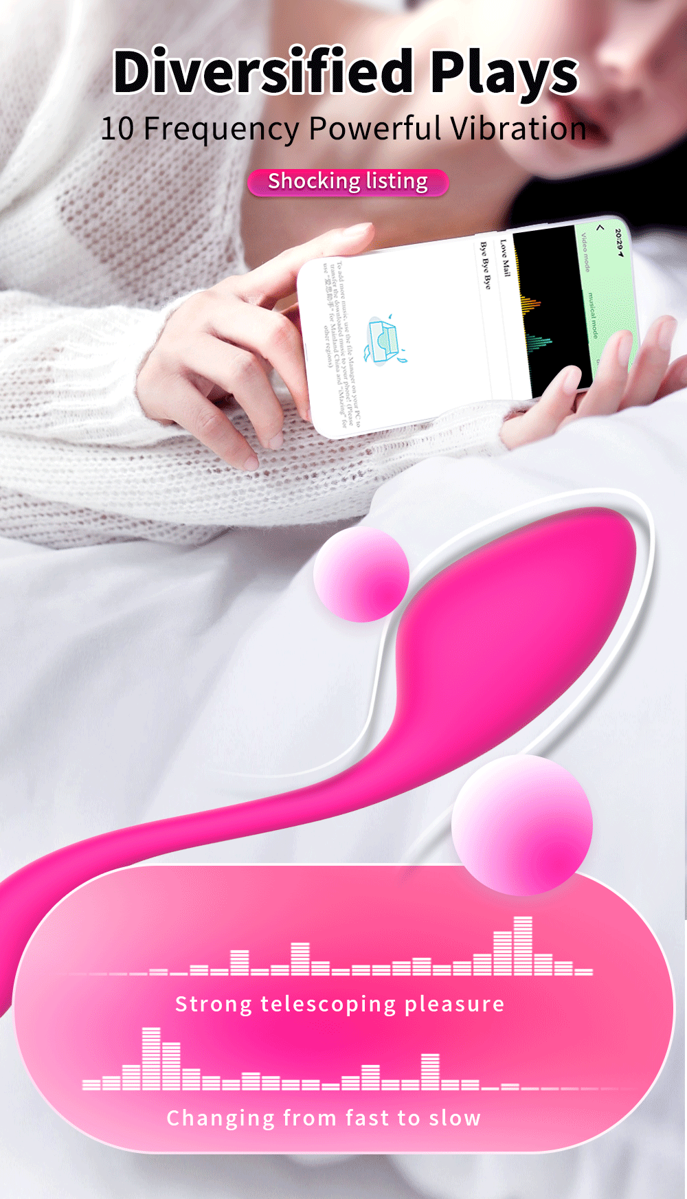 Vezeték nélküli Bluetooth G-pont vibrátor nőknek APP távirányítóval viselhető vibráló tojás alakú csikló női bugyi S_voghion.com