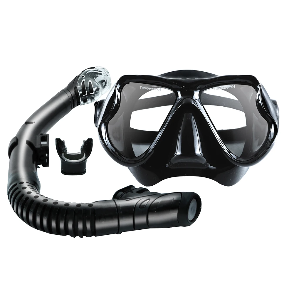 Best Snorkel Set Diving Mask Anti-fog Tempered Glass Silicone Anti-leak Dry Top Snorkel Easy Breathing Snorkelling Tube - Diving Masks - AliExpress