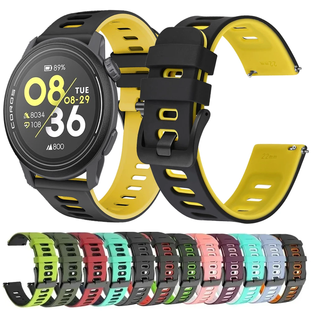 Two-Tone Silicone Sport Watch Strap - Premium Adjustable Bracelet Belt
