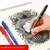 6/12pc Set Waterproof Oily Color Double Tip Permanent Markers Fine Tip Thick Tip Black Ink Drawing Pens Supplies Stationer 5