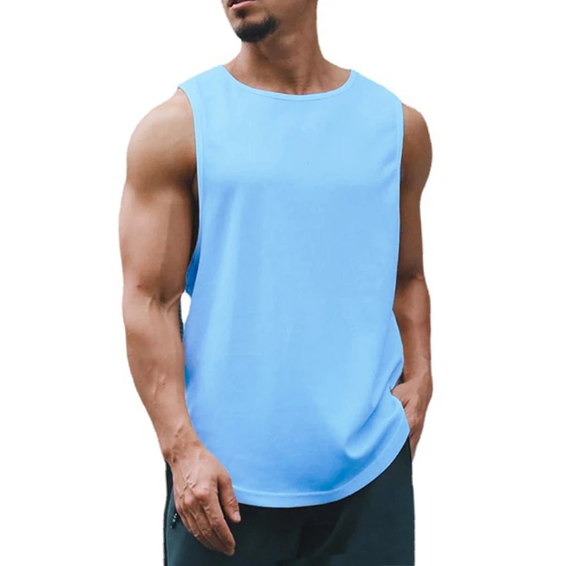 

Men’s Gym Clothes Summer Mesh Quick-dry Vest Fitness Breathable Casual Sleeveless T-shirts Handsome Sportswear