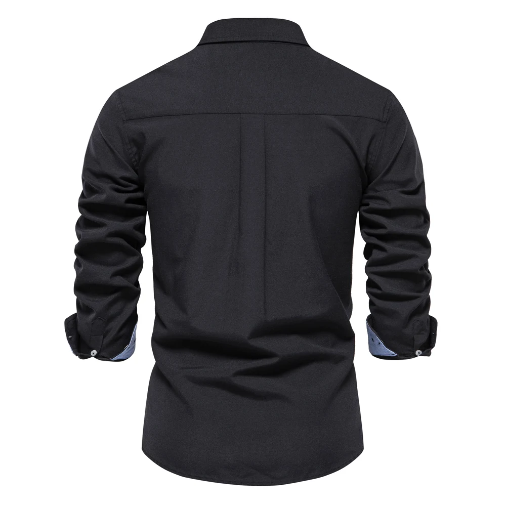 AIOPESON New Autumn Cotton Men's Oxford Shirt Long Sleeve Button Down Social Business Casual Shirts for Men