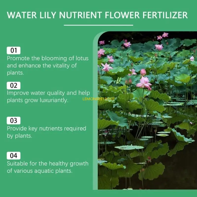 62CE Water Lilies Fertilizers Enriched Flower Bud Gloss Color For Health Plant Growth