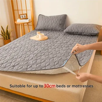 Waterproof Mattress Protector - Breathable Noiseless Mattress Cover Pad with 4 Elastic Corner Straps Fits up to 40 cm deep 3