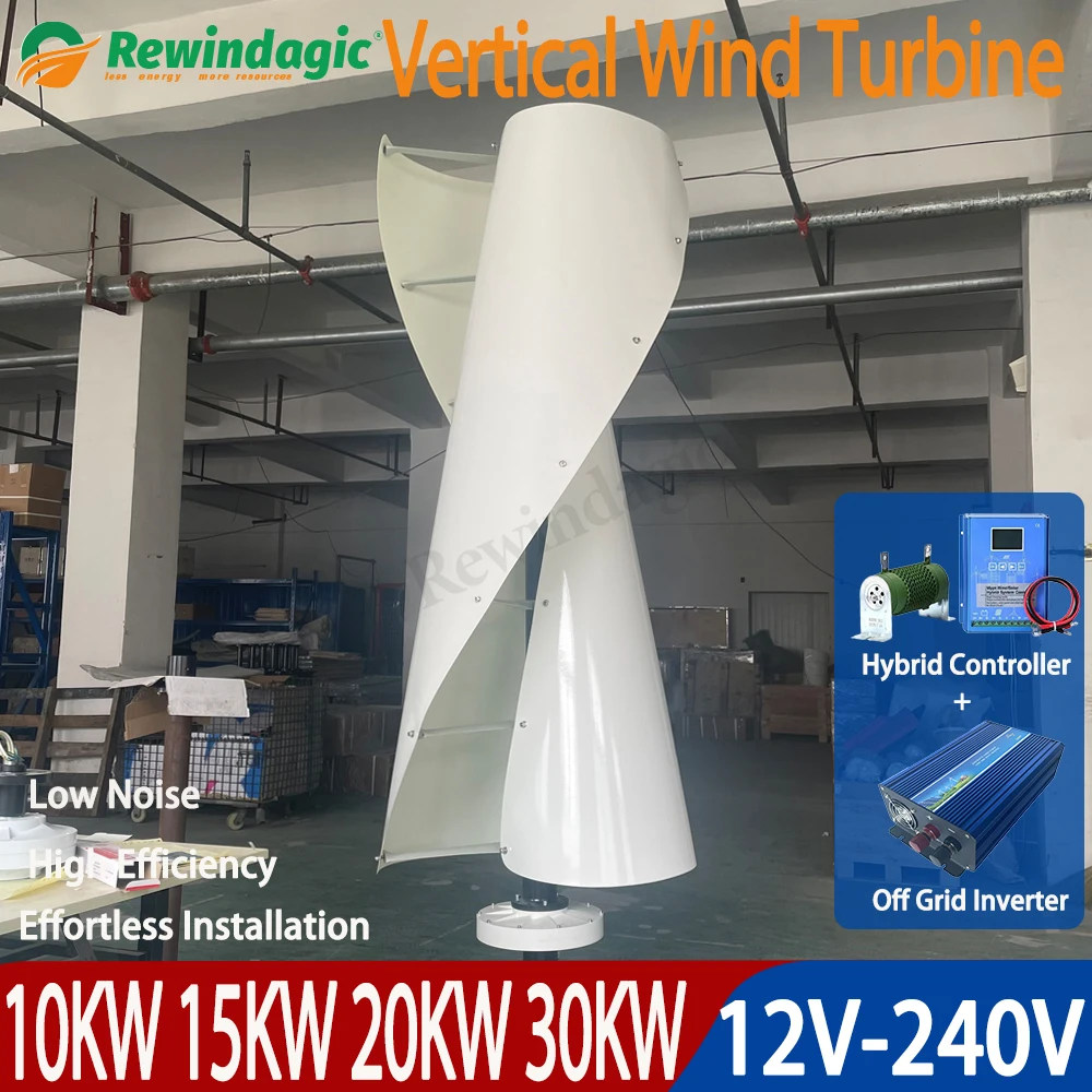 

Free Energy 10KW 15KW 20KW 30KW 24V 48V 96V 240V Premium Material Permanent Magnet Wind Turbine With Hybrid Controller For Boat