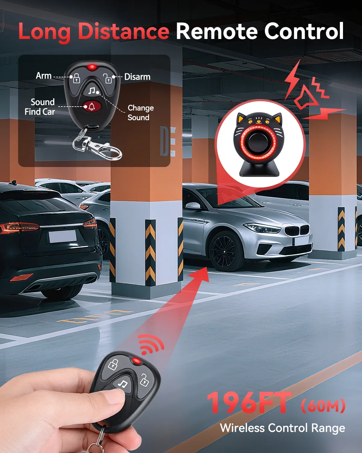 Premium Car Security System with Motion Sensor & 120dB Alarm - Adjustable Sensitivity Levels