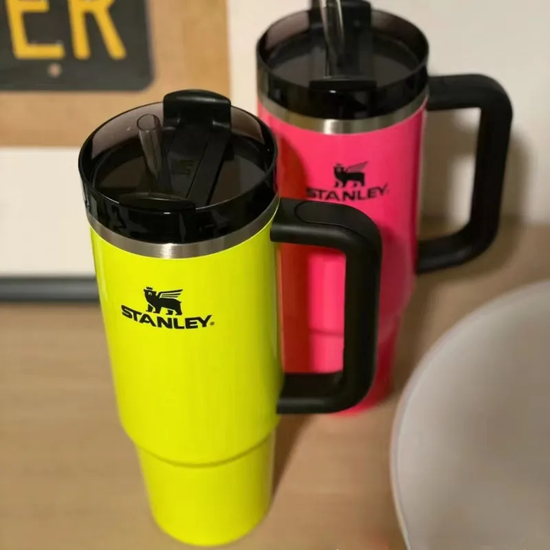 Stanley Quencher Ѳ ִ η ƿ  ܿ Һ,  ÿ,  , 30 oz, 40oz, ÷ο Ʈ, H2.0