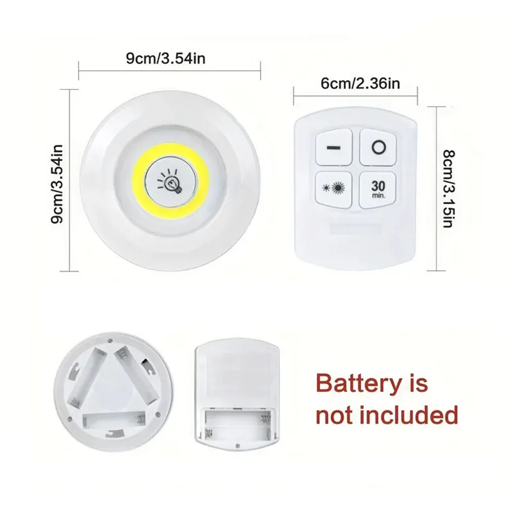 Luz de cocina superbrillante con Control remoto, lámpara nocturna regulable, alimentada por batería, debajo del gabinete, luces LED para almacenamiento de armario