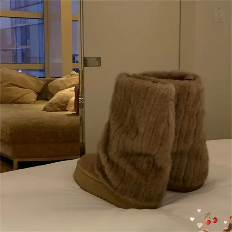 Suede Botas Mou Imitacion Aliexpress Women Fashion Plush Snow