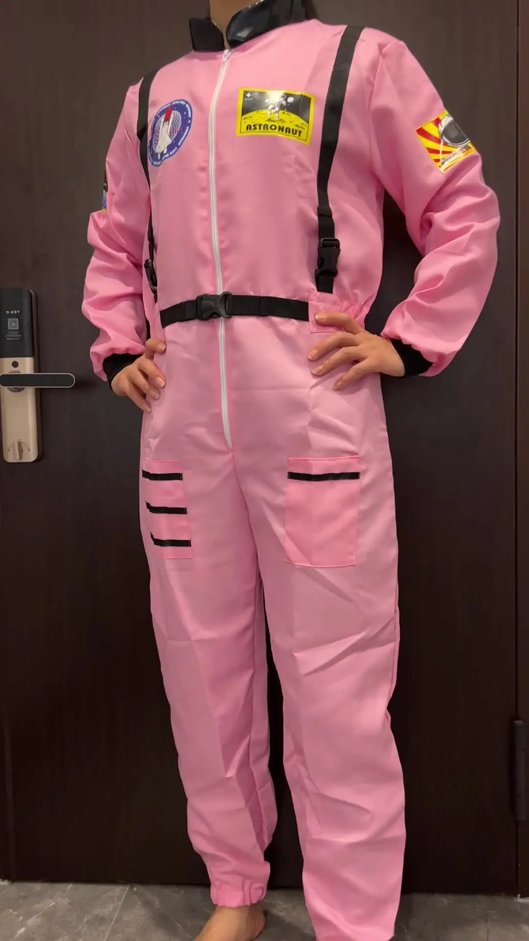 HarnyLoom Disfraz Astronauta Niño Adulto, Disfraces De Astronauta Espacio Piloto Mujer Hombre Traje Mono Anteojos Cosplay Carnaval Halloween (Amarillo - Adulto, M