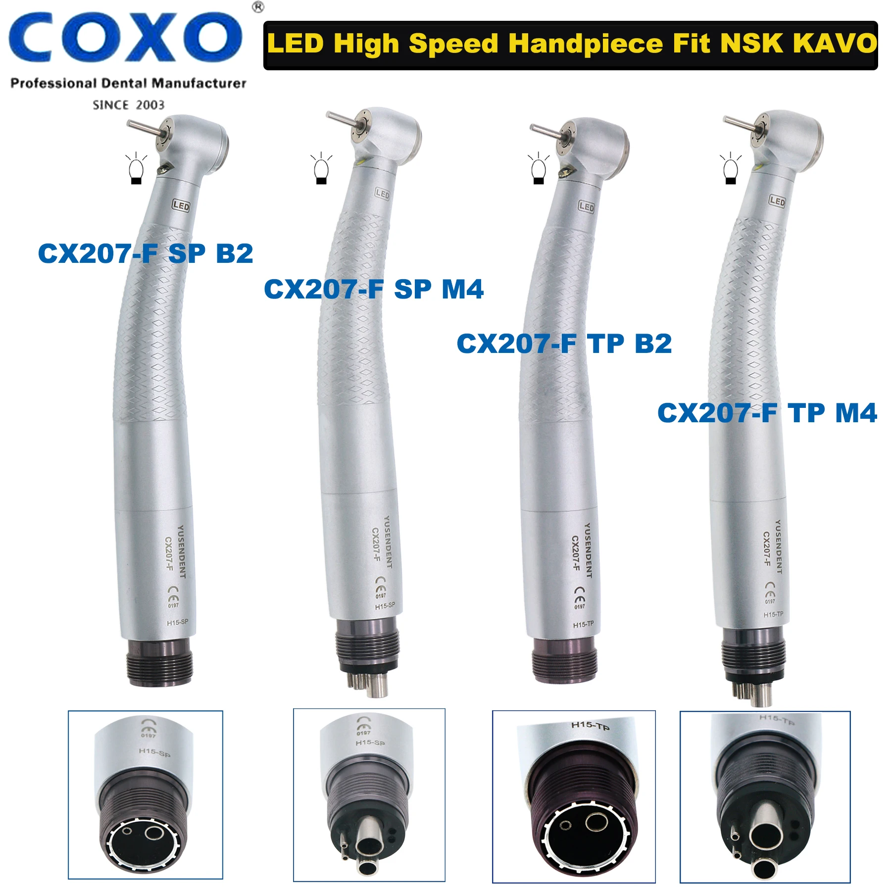 Coxo Dental Led Turbina Manipolo Ad Alta Velocità Self Power E Generator Air Turbine Rotor Standard/Torque Head 2/4 Hole Fit Nsk Kavo