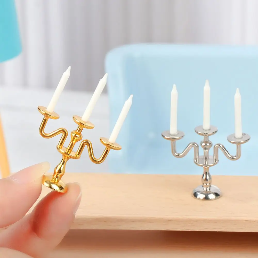 1:12 Scale Dollhouse Candle Holder Miniature Candlestick Doll Accessories Playing House Scene Model Photo Props Kidds Toy Gift