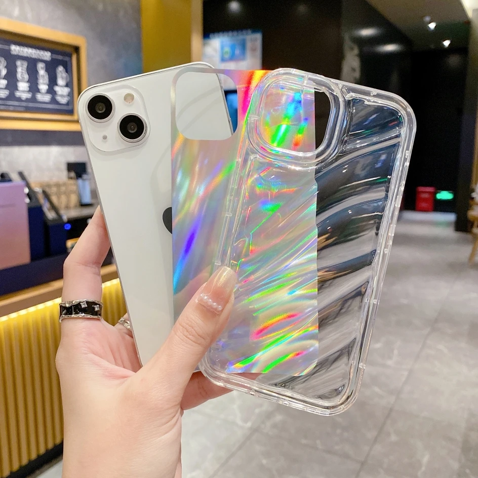 Reflective Holographic 3D Rainbow Gradient Laser Case For iPhone