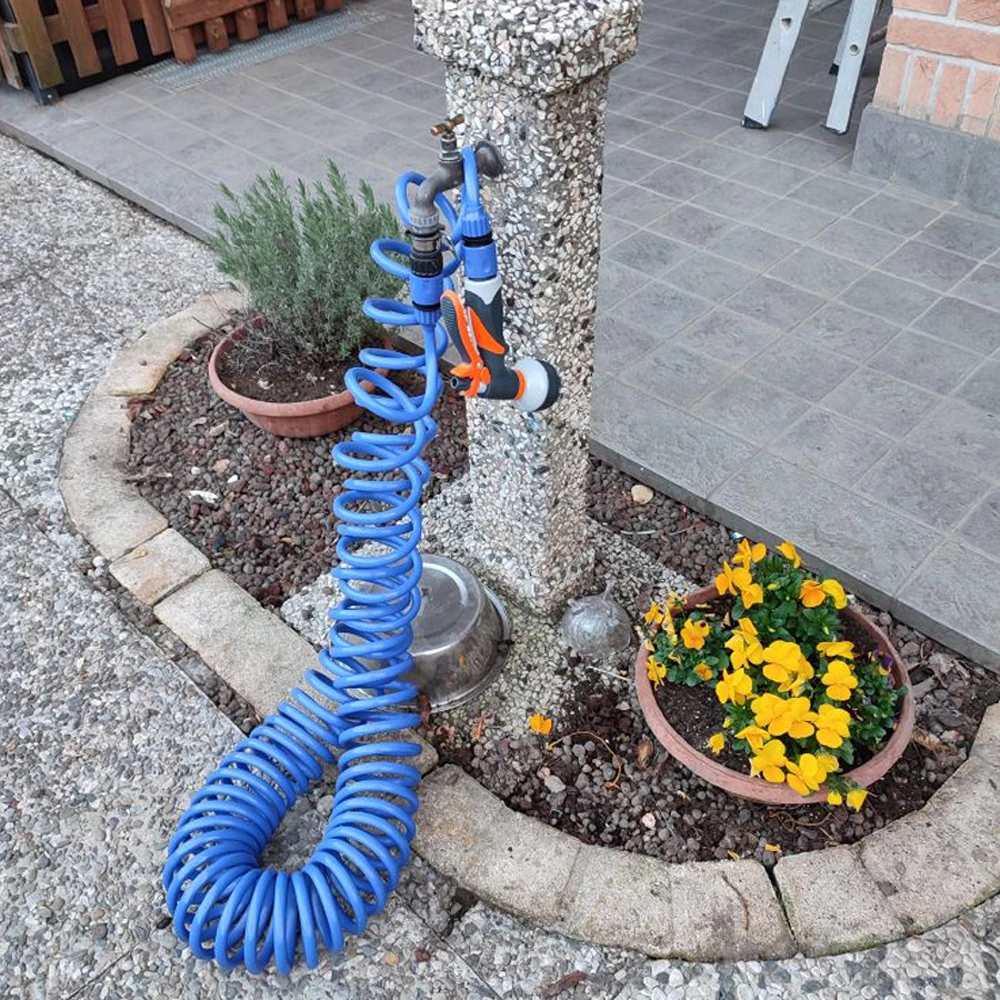 Garden Hose Expandable Magic Hose Expandable Water Hose Water Hose Expandable Hose 10m/15m EVA Spring Tube Car Washing Magic Hose Expandable Garden Hose for Flower lawn Watering 1 Pcs