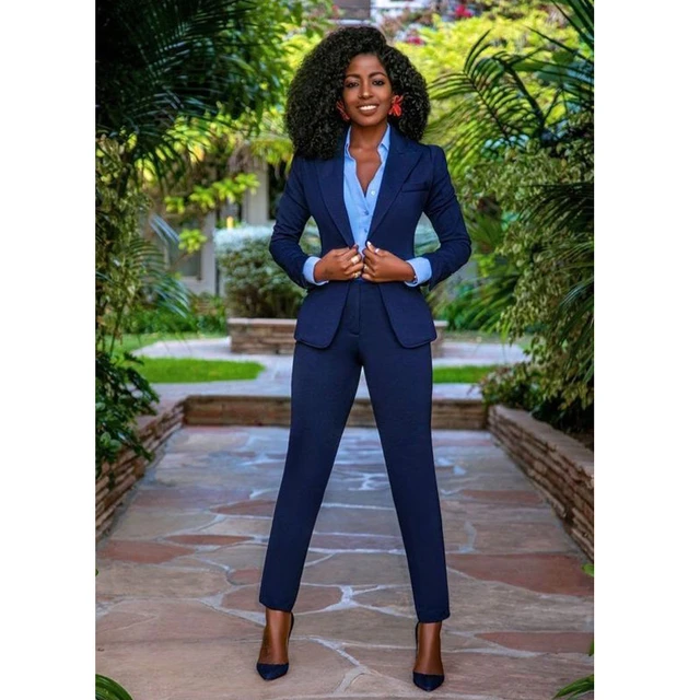 Light Blue Womens Blazer Suit, 3-piece Womens Pantsuit Set, Blue Blazer Trouser  Suit for Women, Formal Office Pantsuit for Women 