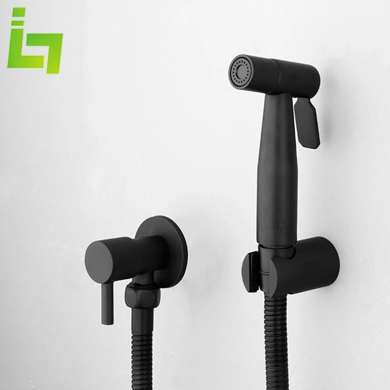 

Black Bidet Faucet Shower Tap Only Cold Water Mixer High Pressure Double Hole Bathroom Stainless Steel Mixer
