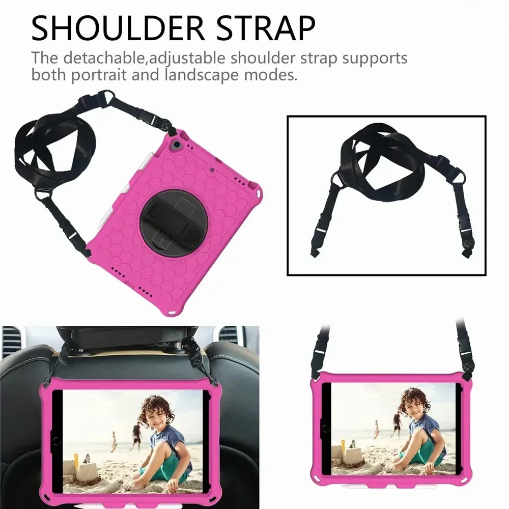 Durable Shockproof EVA Hand Strap Case for iPad – Kids Friendly