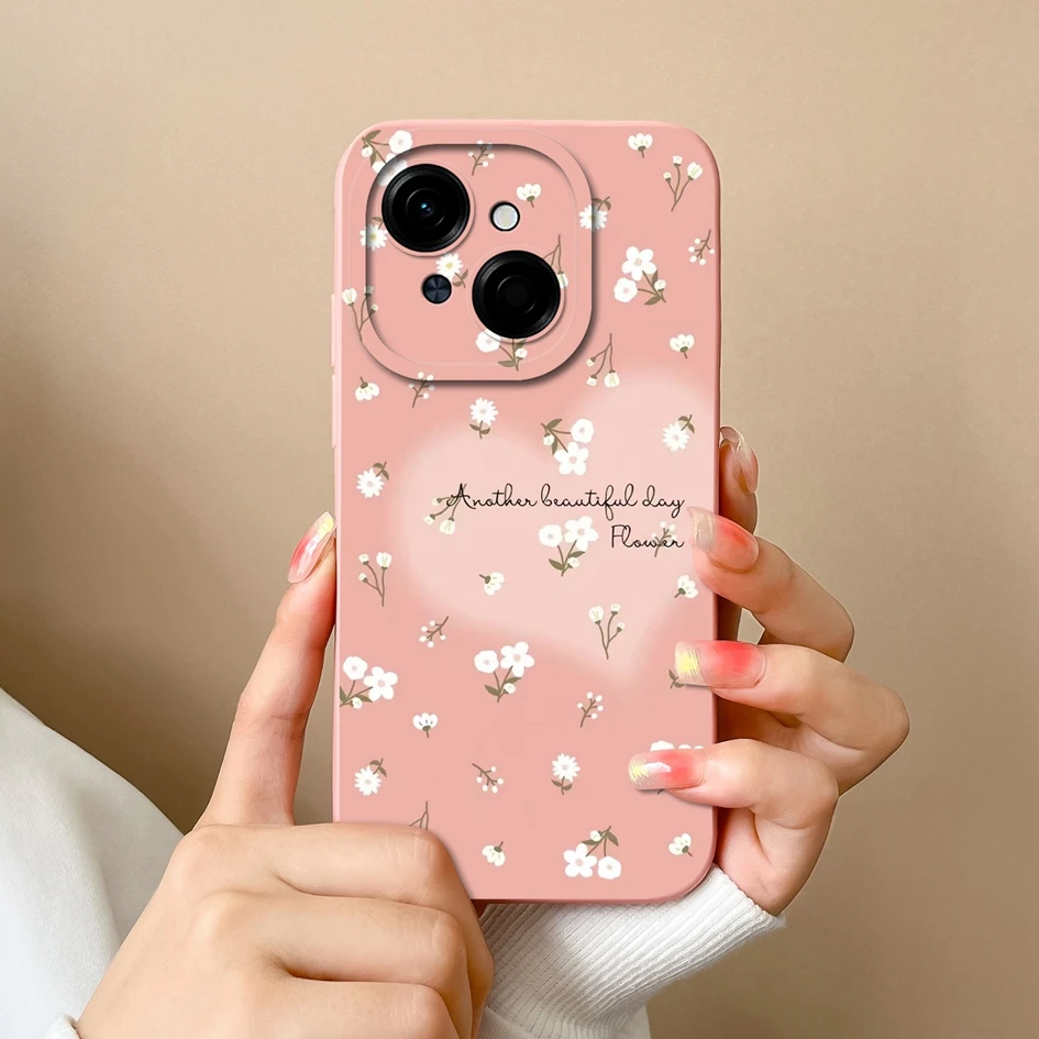 Colorful Pattern Liquid Silicone Case with Lens Protection