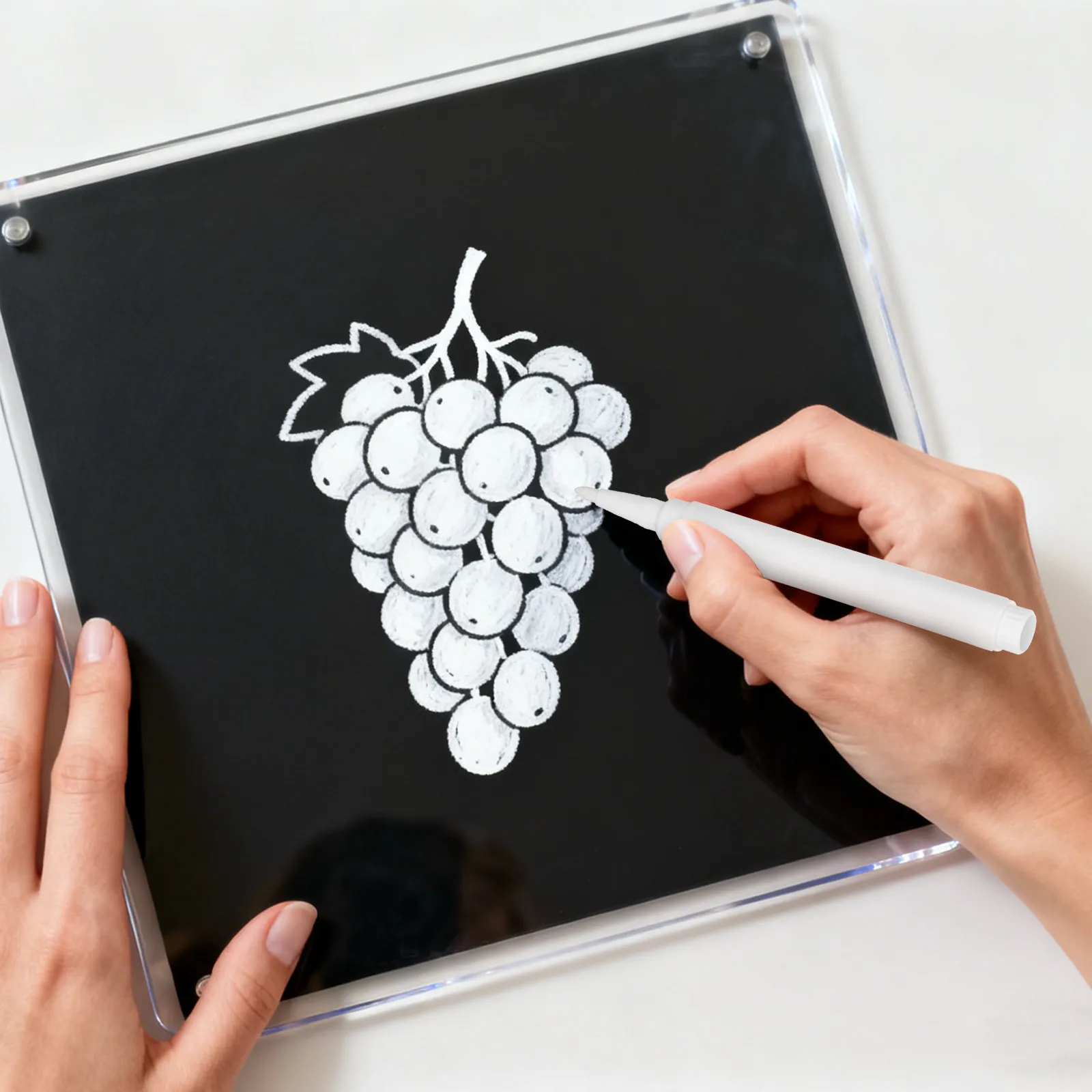 4Pcs 액체 분필 마커 유리창 거울 칠판용 흰색 프리미엄 지울 수 있는 세척 가..