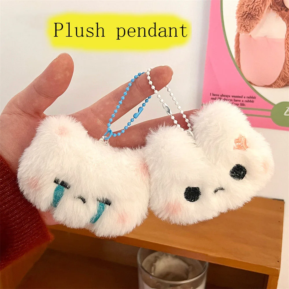 Plush Bunny Teddy Bear Pendant Keychain Backpack Decoration Accessories