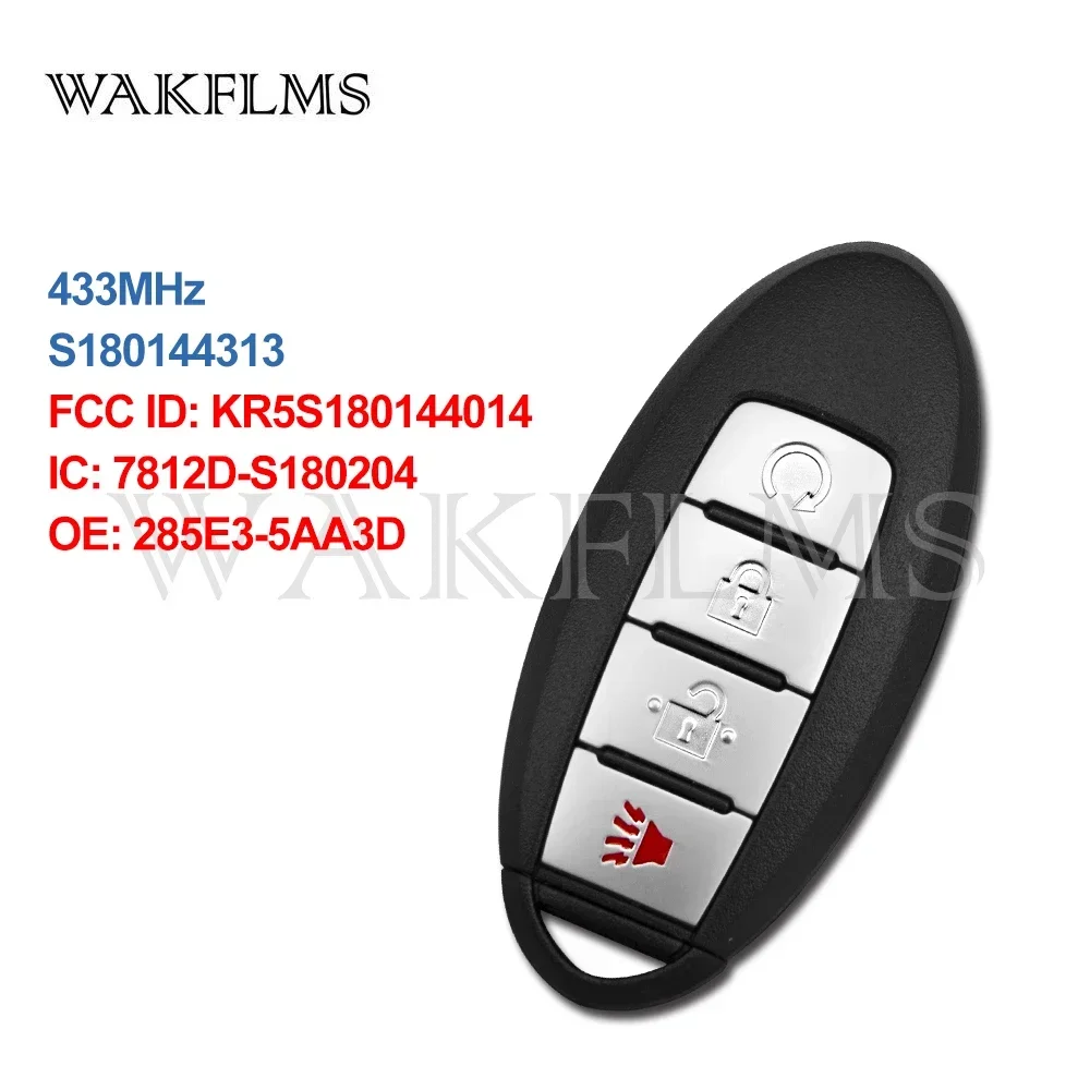 Car Remote Key Smart Remote Car Key 433Mhz For Nissan Pathfinder Murano Titan 2015 4A Chip KR5S180144014 S180144313 285E3-5AA3D