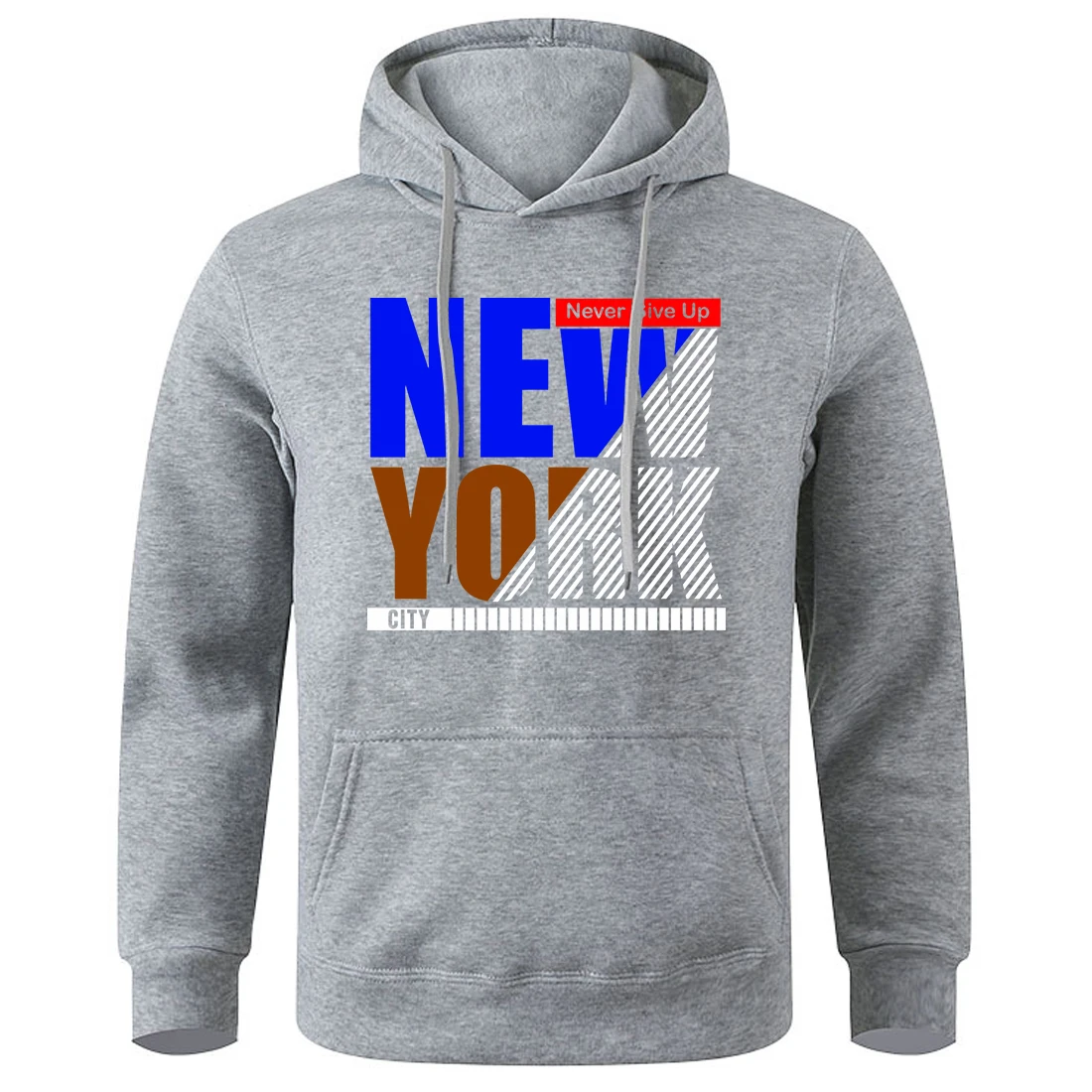 

Never Give Up New York City Street Hip Hop Men Hoody Warm Comfortable Hooded Casual Fashion Sweatshirt Basic Sports Male Hoodies