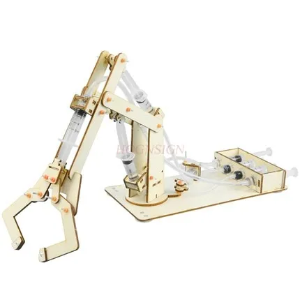 

Wooden hydraulic mechanical arm innovation competition works handmade technology small production general technology excavator