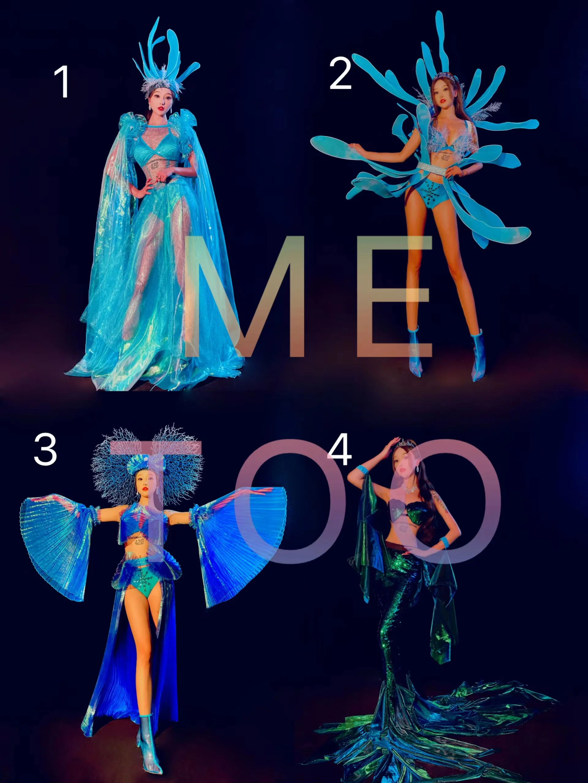 

New Ocean Themed Party Female Adult Stage Costumes Nightclub Catwalk Show Outfits Festival Women DJ DS GOGO Dress Set