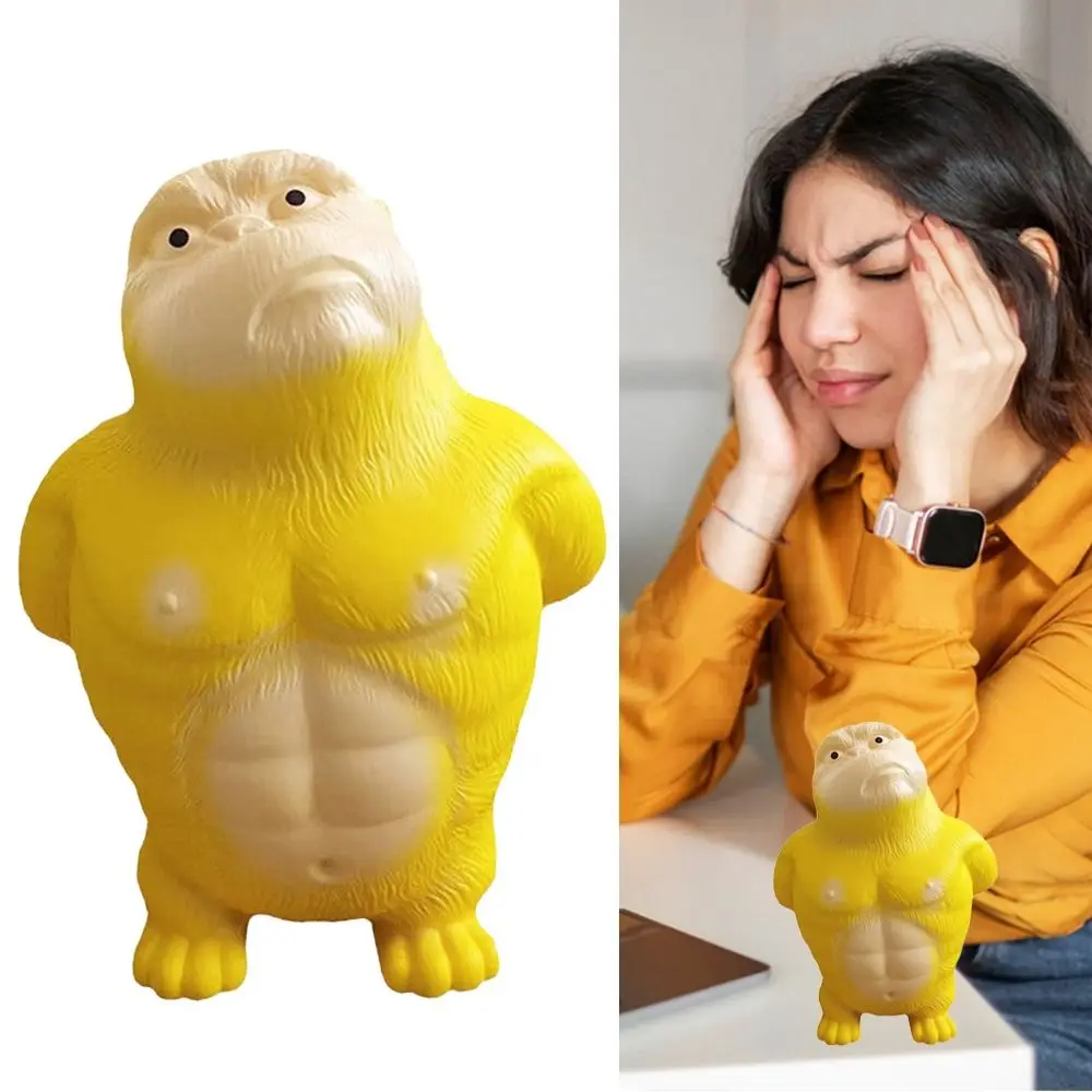 Creative Yellow Squeezing Toys Cartoon Orangutan PVC Gorilla Rebound Toys Decompress Stress Birthday Gift Stress Relief Toys - Bilde 3