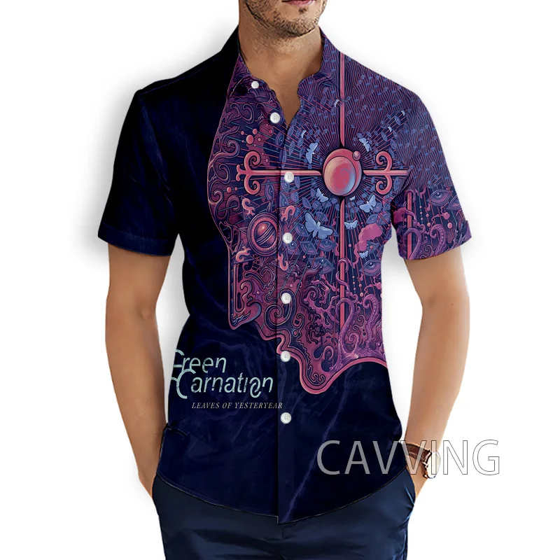

CAVVING 3D Printed Green Carnation Band Fashion Casual Shirts Men's /Women's Short Sleeves Loose Breathable Shirts