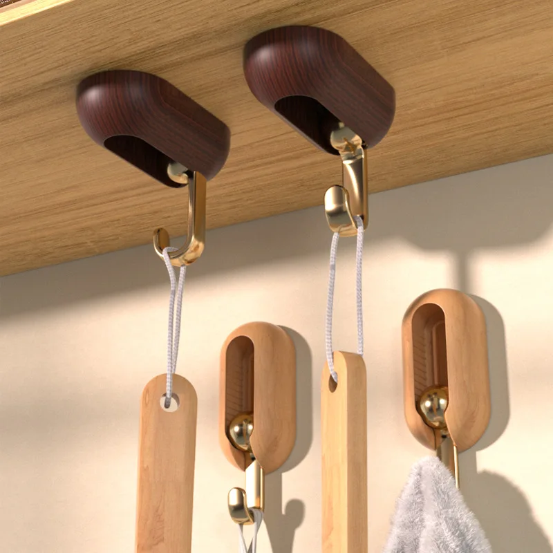 

4pcs Punch-Free Hook Self-adhesive Hooks Wall Hanging Strong Load-Bearing Kitchen Bathroom Storage Hook Hallway Wall Key Holder