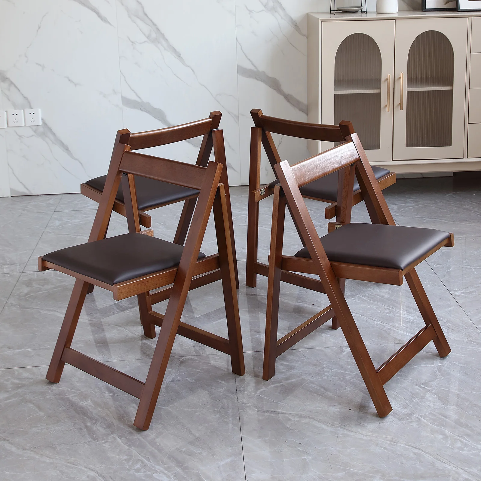 Folding Chair for Dining Table Convenient and Saving Space Suitable for Event Party 198LB Weight Capacity Two Chairs