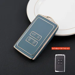 Premium TPU Car Key Case Holder Cover - Sleek Protection (Grey key case)