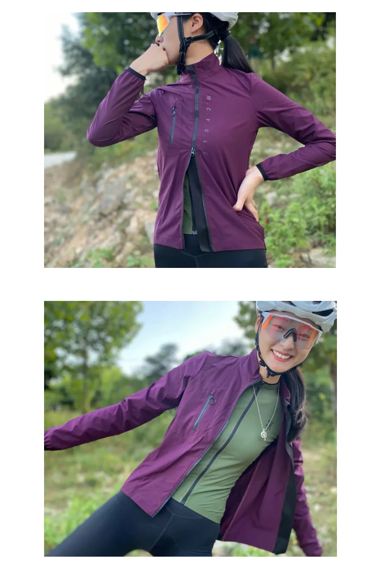Mcycle Fahrradbekleidung mit Rücken-Mesh, Damen Fahrrad-Windjacke, Wasserdichte Herren-Radjacke – Detail 9