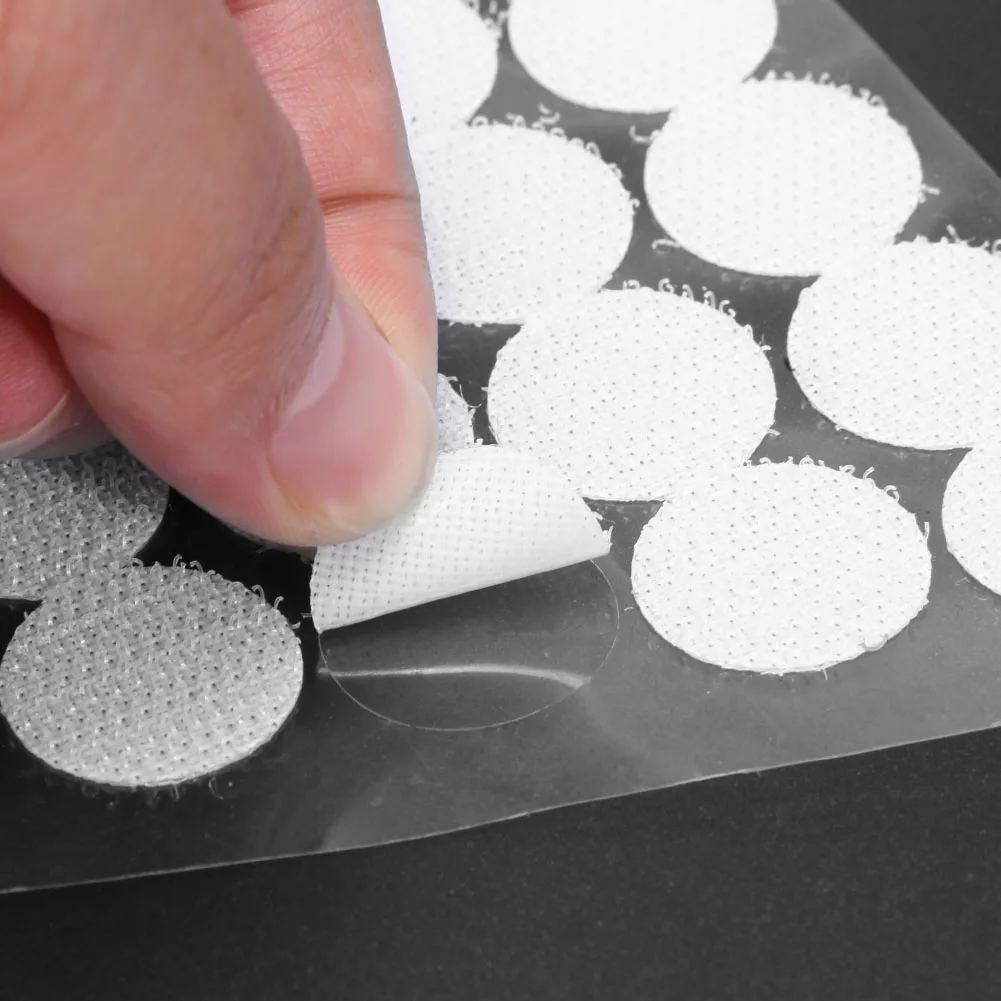 1000 Pairs Self Adhesive Fastener Tape Dots 10/15/20mm Adhesive Strong Glue Magic Sticker Round Coins Hook Loop Dot Tape Sticker