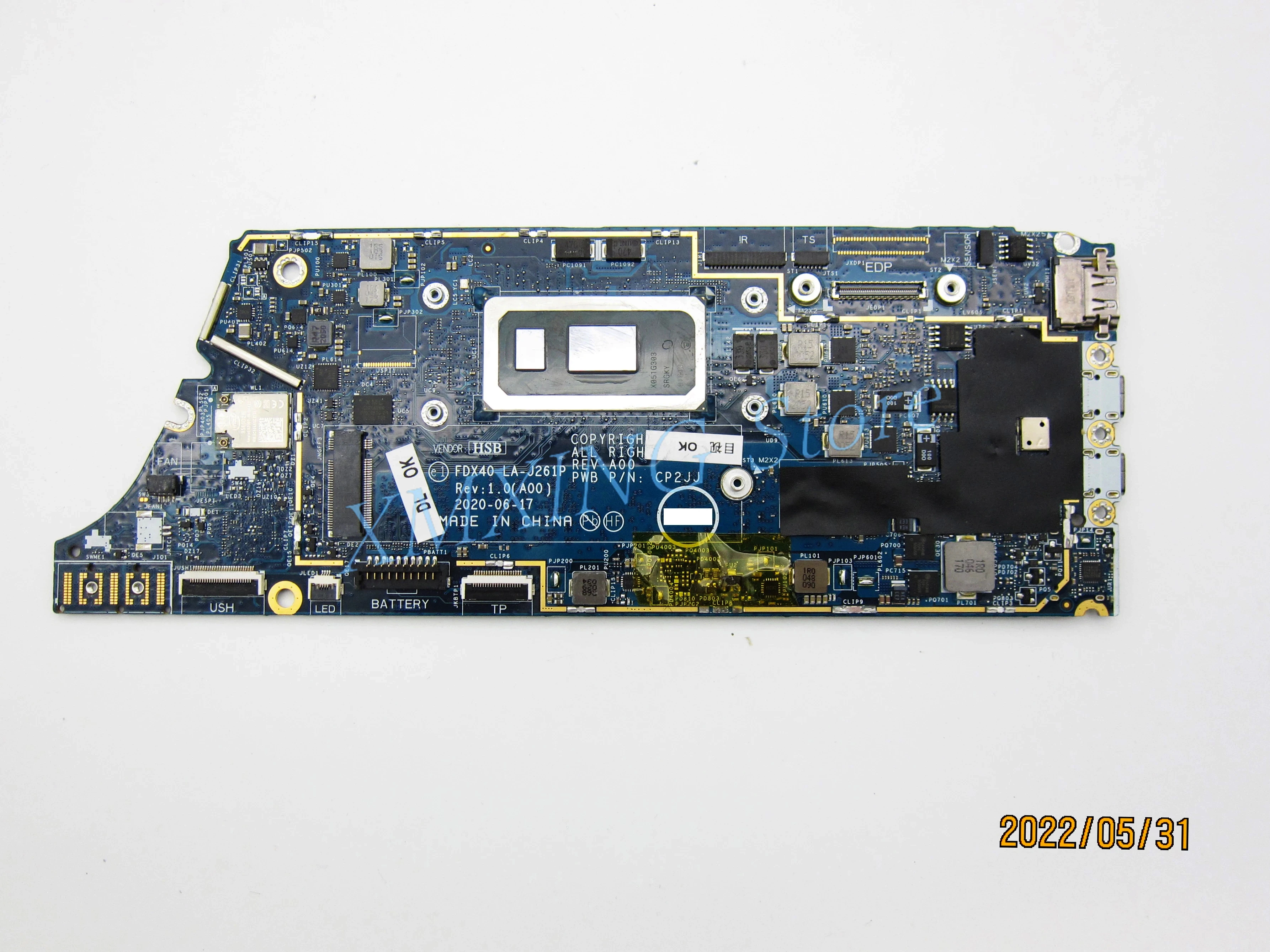 

FULCOL For DELL Latitude 7410 Laptop Motherboard I5-10210U CPU LA-J261P CN- 0GYV1X 0GYV1X GYV1X Tested 100% work