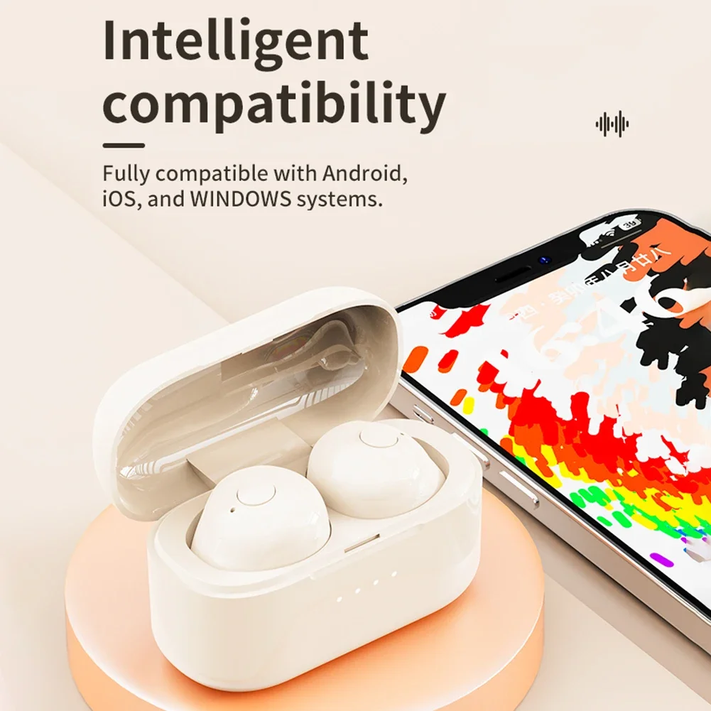 Invisible Earphones Bluetooth-Compatible 5.4 with Charging Case Mini Headphones Tiny Discreet Hidden Earphones for iPhone Xiaomi
