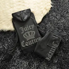 

Spring/summer Juicy Coutoure Tracksuit Brand Velvet Fabric Tracksuits Fleece 2 Piece Set Suits Shorts Sets Fat Sister Sportswear