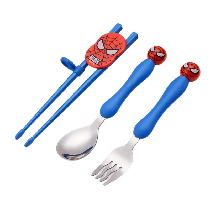 

Spiderman animation peripheral kawaii cute cartoon anti-scalding training chopsticks spoon fork creative children's tableware