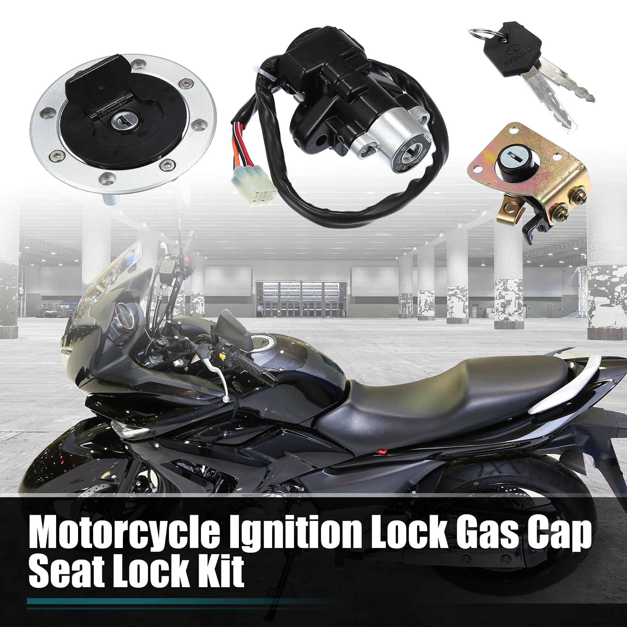 

Motoforti 1 Set Ignition Switch Fuel Gas Cap Seat Lock with Key for Suzuki GSX600 1998-2006 for Suzuki GSX1200 1999-2000