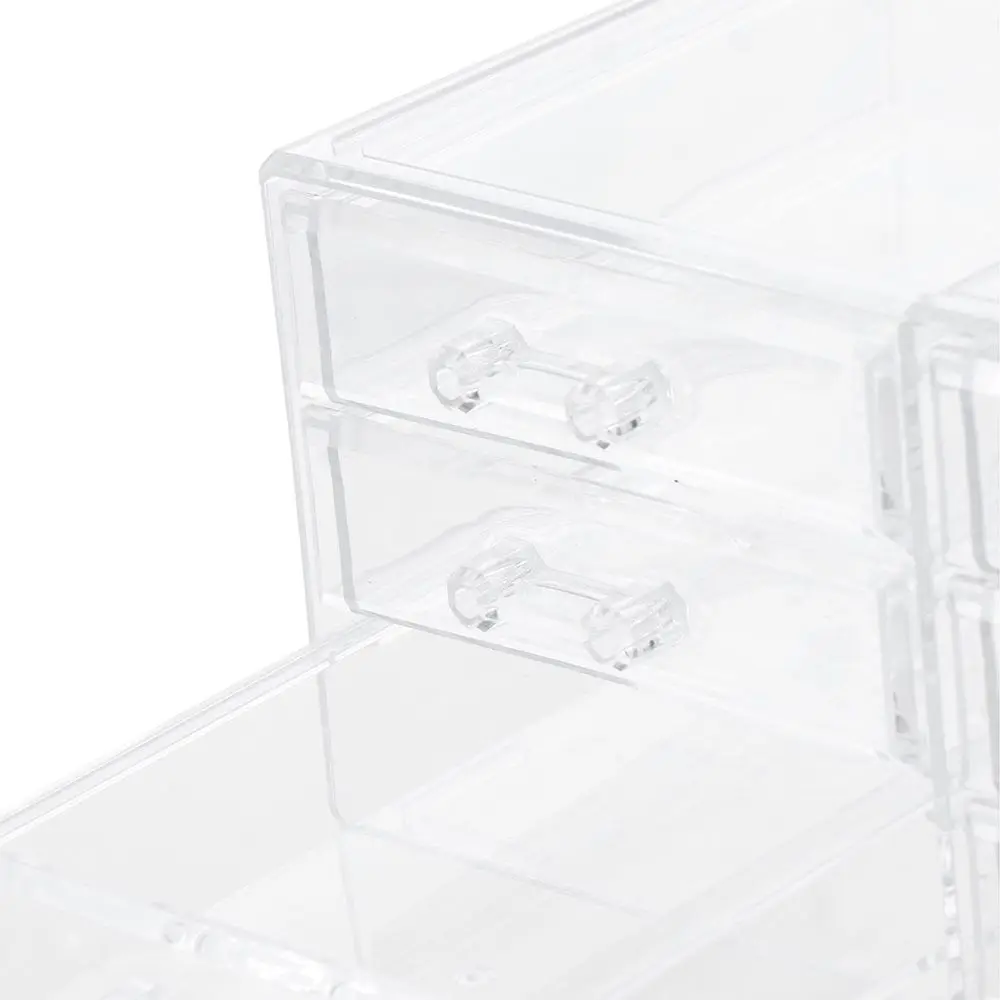 Clear Plastic Drawer Organizers Stackable Desktop Display Holder Desk Accessories Workspace Organizers Desk Organizer