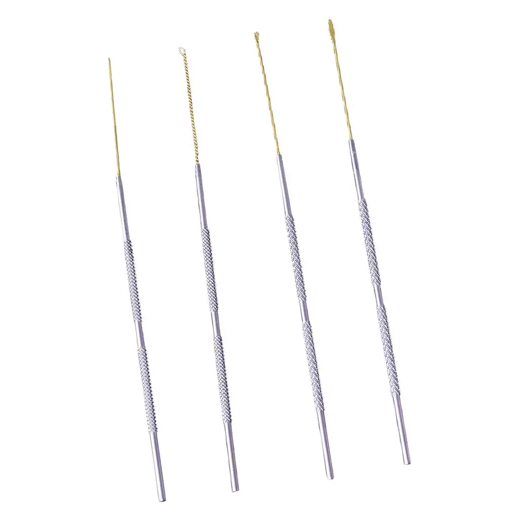 4x Anti Slip Stainless Steel Ear Pick Wax Curette Picker Earwax Remover Set