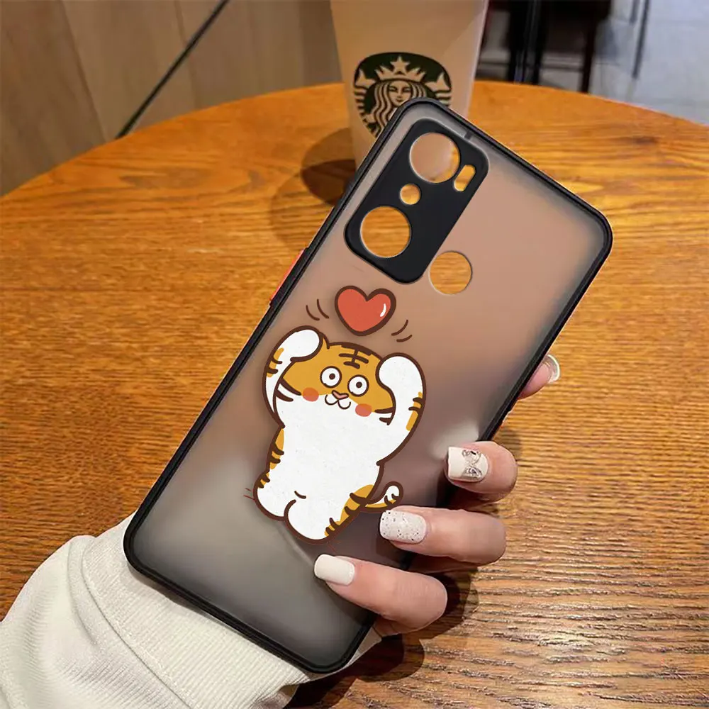 thumbnail image 1 of Matte Case for infinix HOT 20I 12 12I 11 11S 10 10I 10S PLAY 9 Pro POVA 3 CAMON 15 17P Case Funda Coque Shell Cute Little Tiger, 1 of 5